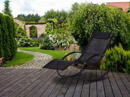 Leżak ogrodowy leżanka fotel bujany czarny MultiGarden MultiGarden