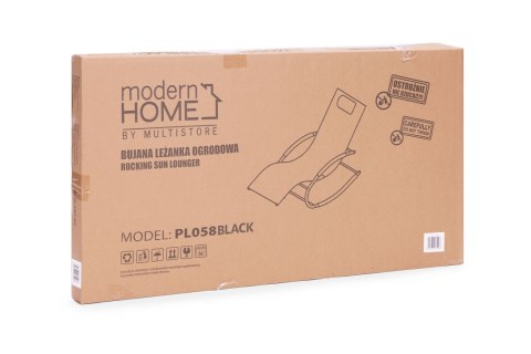 Leżak ogrodowy leżanka fotel bujany czarny MultiGarden MultiGarden
