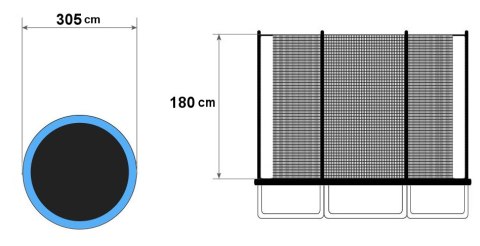 Siatka ochronna wewnętrzna na trampolinę 10 ft 6 słupków 305 cm MULTISTORE Siatka ochronna wewnętrzna na trampolinę 10 ft 6 słupków 305 cm MULTISTORE
