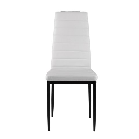 Zestaw krzeseł do jadalni salonu z krzesło ekoskóry 4 sztuki wysokie oparcie białe ModernHome ModernHome Zestaw krzeseł do jadalni salonu z krzesło ekoskóry 4 sztuki wysokie oparcie białe ModernHome ModernHome