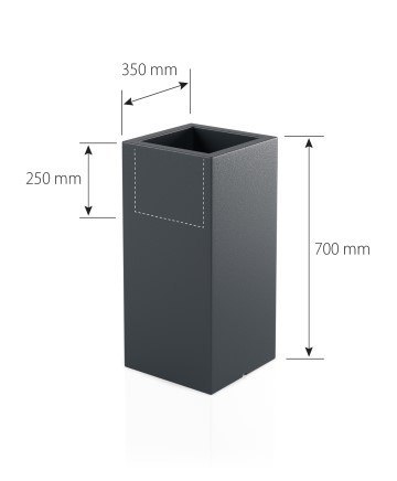 Designerska donica MONUMO TOWER POT Antracyt MONUMO Designerska donica MONUMO TOWER POT Antracyt MONUMO