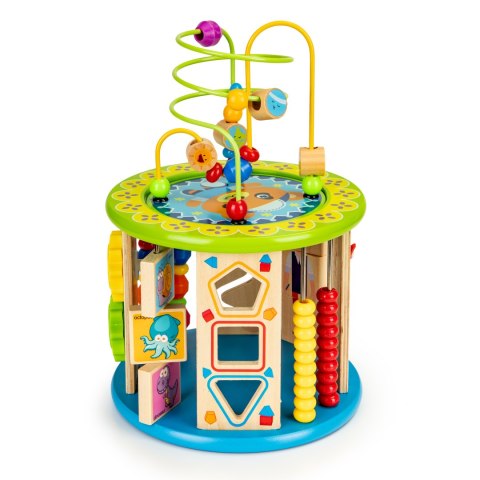 Drewniana kostka edukacyjna z grami i klockami łowienie rybek ECOTOYS ECOTOYS Drewniana kostka edukacyjna z grami i klockami łowienie rybek ECOTOYS ECOTOYS