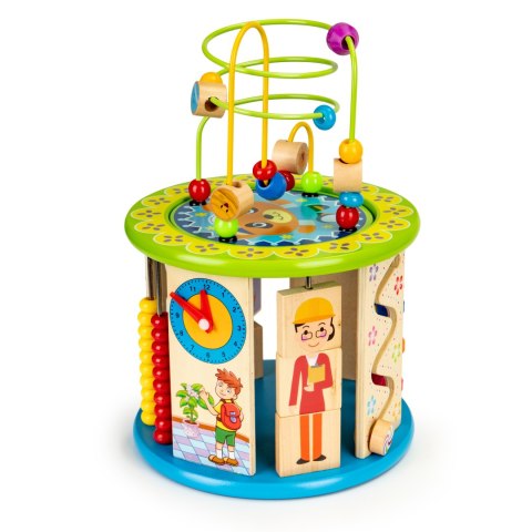 Drewniana kostka edukacyjna z grami i klockami łowienie rybek ECOTOYS ECOTOYS Drewniana kostka edukacyjna z grami i klockami łowienie rybek ECOTOYS ECOTOYS