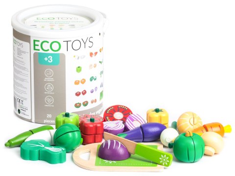 Drewniane warzywa do krojenia dla dzieci 20 sztuk ECOTOYS ECOTOYS Drewniane warzywa do krojenia dla dzieci 20 sztuk ECOTOYS ECOTOYS