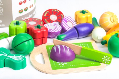 Drewniane warzywa do krojenia dla dzieci 20 sztuk ECOTOYS ECOTOYS Drewniane warzywa do krojenia dla dzieci 20 sztuk ECOTOYS ECOTOYS