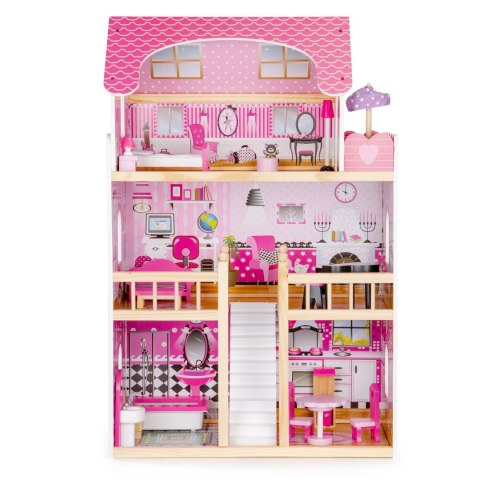 Drewniany domek dla lalek mebelki ECOTOYS ECOTOYS Drewniany domek dla lalek mebelki ECOTOYS ECOTOYS