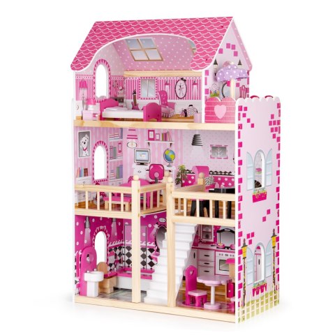 Drewniany domek dla lalek mebelki ECOTOYS ECOTOYS Drewniany domek dla lalek mebelki ECOTOYS ECOTOYS