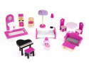 Drewniany domek dla lalek mebelki ECOTOYS ECOTOYS