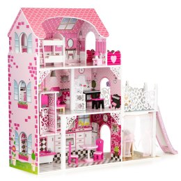 Drewniany domek dla lalek z windą XXL zjeżdżalnia ECOTOYS ECOTOYS