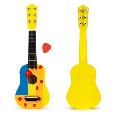 Gitara dla dzieci drewniana metalowe struny kostka- żółta ECOTOYS ECOTOYS Gitara dla dzieci drewniana metalowe struny kostka- żółta ECOTOYS ECOTOYS