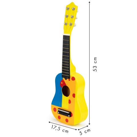 Gitara dla dzieci drewniana metalowe struny kostka- żółta ECOTOYS ECOTOYS Gitara dla dzieci drewniana metalowe struny kostka- żółta ECOTOYS ECOTOYS