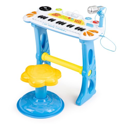 Keyboard organki pianinko z mikrofonem mp3 niebieskie MULTISTORE Keyboard organki pianinko z mikrofonem mp3 niebieskie MULTISTORE
