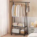 Wieszak stojący stojak na kółkach z 2 półkami na ubrania buty ModernHome ModernHome