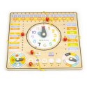 Drewniana tablica manipulacyjna kalendarz zegar ECOTOYS ECOTOYS