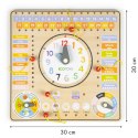 Drewniana tablica manipulacyjna kalendarz zegar ECOTOYS ECOTOYS