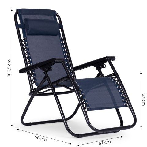 Leżak fotel ogrodowy regulowane oparcie ZERO GRAVITY MultiGarden - niebieski MultiGarden Leżak fotel ogrodowy regulowane oparcie ZERO GRAVITY MultiGarden - niebieski MultiGarden