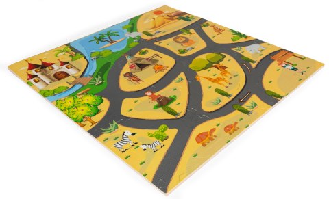 Mata piankowa dla dzieci puzzle safari 9el 93x93cm ECOTOYS ECOTOYS