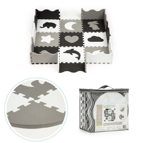 Mata piankowa z płotkiem puzzle suchy basen 25el ECOTOYS ECOTOYS