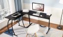 Biurko narożne gamingowe biurowe LOFT szkolny stół czarny ModernHome