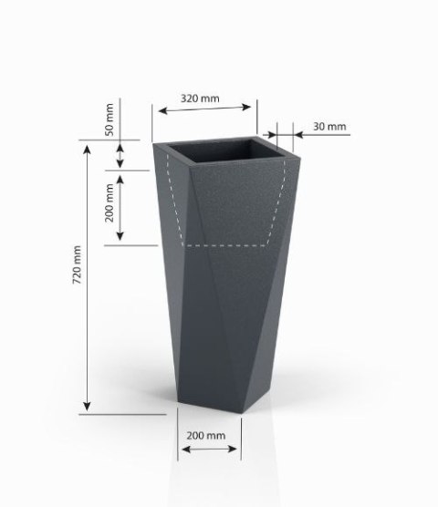 Designerska donica MONUMO VASO Antracyt MONUMO Designerska donica MONUMO VASO Antracyt MONUMO