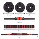 Hantle regulowane 2 x 10kg sztanga zestaw 20kg gryf ModernHome