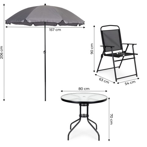 Komplet mebli ogrodowych stolik 4 krzesła parasol MultiGarden MultiGarden Komplet mebli ogrodowych stolik 4 krzesła parasol MultiGarden MultiGarden