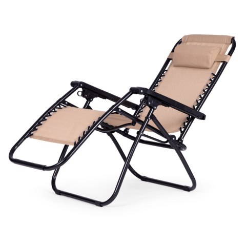 Leżak fotel ogrodowy plażowy regulowane oparcie ZERO GRAVITY MultiGarden - beżowy MultiGarden Leżak fotel ogrodowy plażowy regulowane oparcie ZERO GRAVITY MultiGarden - beżowy MultiGarden