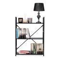 Regał drewniany metalowa rama szeroki LOFT 3 półki czarny ModernHome ModernHome