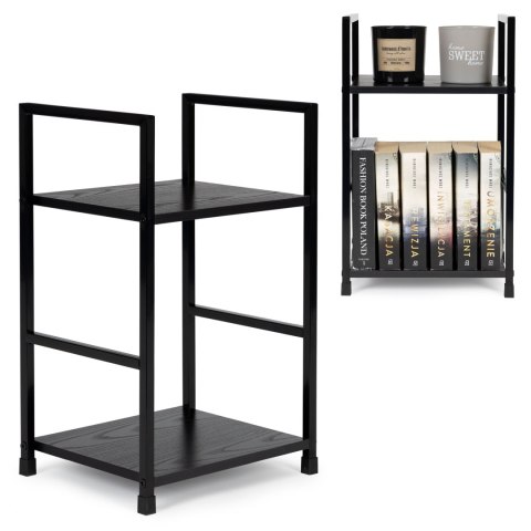 Regał drewniany nowoczesny szafka nocna 2 półki LOFT czarny ModernHome ModernHome Regał drewniany nowoczesny szafka nocna 2 półki LOFT czarny ModernHome ModernHome
