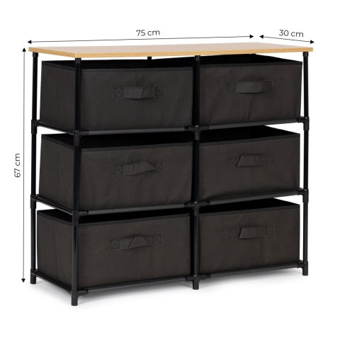 Szafka regał materiałowa tekstylna 6 koszy szara ModernHome