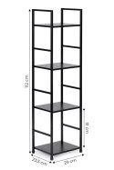Regał drewniany nowoczesny metalowa rama LOFT 4 półki czarny ModernHome ModernHome