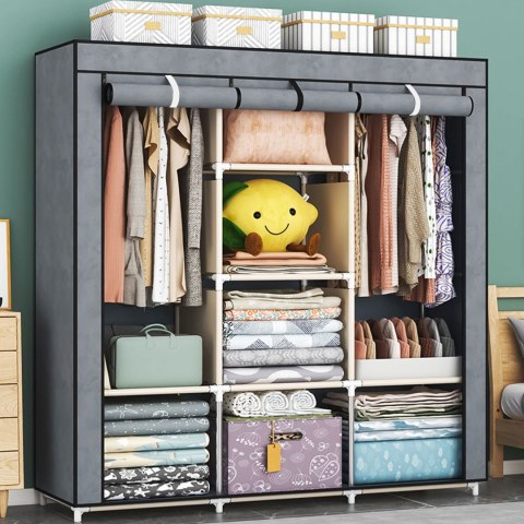 Szafa tekstylna duża materiałowa garderoba z półkami na ubrania i buty ModernHome ModernHome Szafa tekstylna duża materiałowa garderoba z półkami na ubrania i buty ModernHome ModernHome