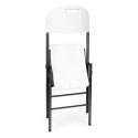 Komplet 2 krzeseł składanych zestaw cateringowy metal HDPE białe ModernHome ModernHome