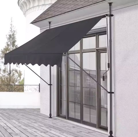 Markiza przeciwsłoneczna balkonowa 200x120 cm regulacja wysokości wodoodporna korbka ręczna szara MultiGarden MultiGarden Markiza przeciwsłoneczna balkonowa 200x120 cm regulacja wysokości wodoodporna korbka ręczna szara MultiGarden MultiGarden