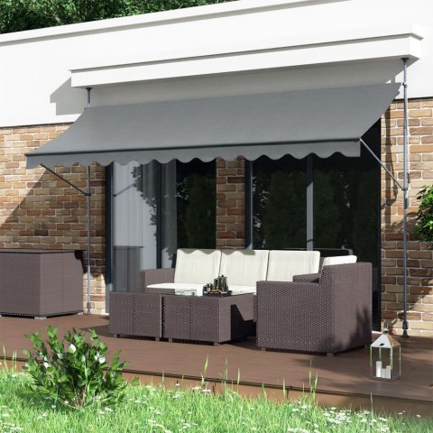 Markiza przeciwsłoneczna balkonowa 200x120 cm regulacja wysokości wodoodporna korbka ręczna szara MultiGarden MultiGarden Markiza przeciwsłoneczna balkonowa 200x120 cm regulacja wysokości wodoodporna korbka ręczna szara MultiGarden MultiGarden