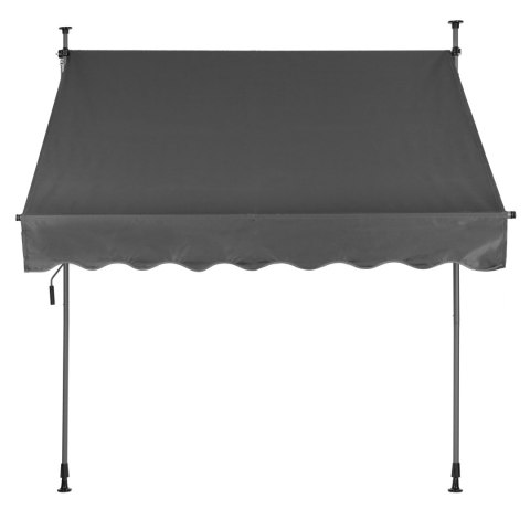 Markiza przeciwsłoneczna balkonowa 200x120 cm regulacja wysokości wodoodporna korbka ręczna szara MultiGarden MultiGarden Markiza przeciwsłoneczna balkonowa 200x120 cm regulacja wysokości wodoodporna korbka ręczna szara MultiGarden MultiGarden