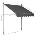 Markiza przeciwsłoneczna balkonowa 200x120 cm regulacja wysokości wodoodporna korbka ręczna szara MultiGarden MultiGarden