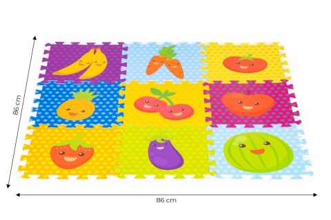 Mata piankowa dla dzieci owoce puzzle 9 elementów 86x86cm IPLAY IPLAY Mata piankowa dla dzieci owoce puzzle 9 elementów 86x86cm IPLAY IPLAY