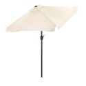 Prostokątny duży parasol ogrodowy skośny łamany z korbą beżowy 200x140 cm MultiGarden MultiGarden