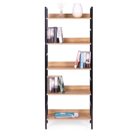 Regał loftowy wysoki 5 półek metal MDF ModernHome ModernHome