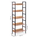 Regał loftowy wysoki 5 półek metal MDF ModernHome ModernHome