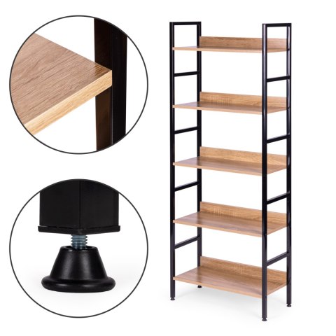 Regał loftowy wysoki 5 półek metal MDF ModernHome ModernHome