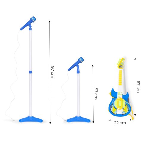 Zestaw gitara elektryczna mikrofon statyw dla dzieci MP3 - niebieska MULTISTORE Zestaw gitara elektryczna mikrofon statyw dla dzieci MP3 - niebieska MULTISTORE