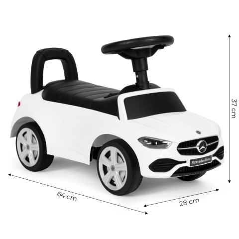 Jeździk autko Mercedes C CLASS interaktywna kierownica dźwięki biały MULTISTORE Jeździk autko Mercedes C CLASS interaktywna kierownica dźwięki biały MULTISTORE