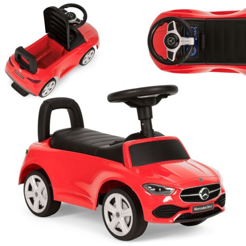 Jeździk autko Mercedes C CLASS interaktywna kierownica dźwięki czerwony MULTISTORE Jeździk autko Mercedes C CLASS interaktywna kierownica dźwięki czerwony MULTISTORE