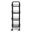 Metalowy regał mobliny łazienkowy z 4 półkami kółka czarny ModernHome ModernHome