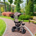 Trójkołowy rowerek spacerówka 2w1 obracane siedzisko składany daszek beżowy ECOTOYS ECOTOYS