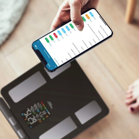 Waga łazienkowa analityczna 15 parametrów Apple Health Google Fit SCALA WEBBER WEBBER Waga łazienkowa analityczna 15 parametrów Apple Health Google Fit SCALA WEBBER WEBBER
