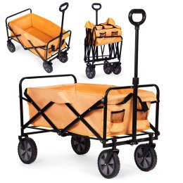 Wózek transportowy składany duży wózek ogrodowy plażowy pomarańczowy 47x105 cm MultiGarden MultiGarden