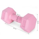 Hantle sześciokątne zestaw 2x1 kg ciężarki do ćwiczeń obciążniki fitness różowe ModernHome ModernHome